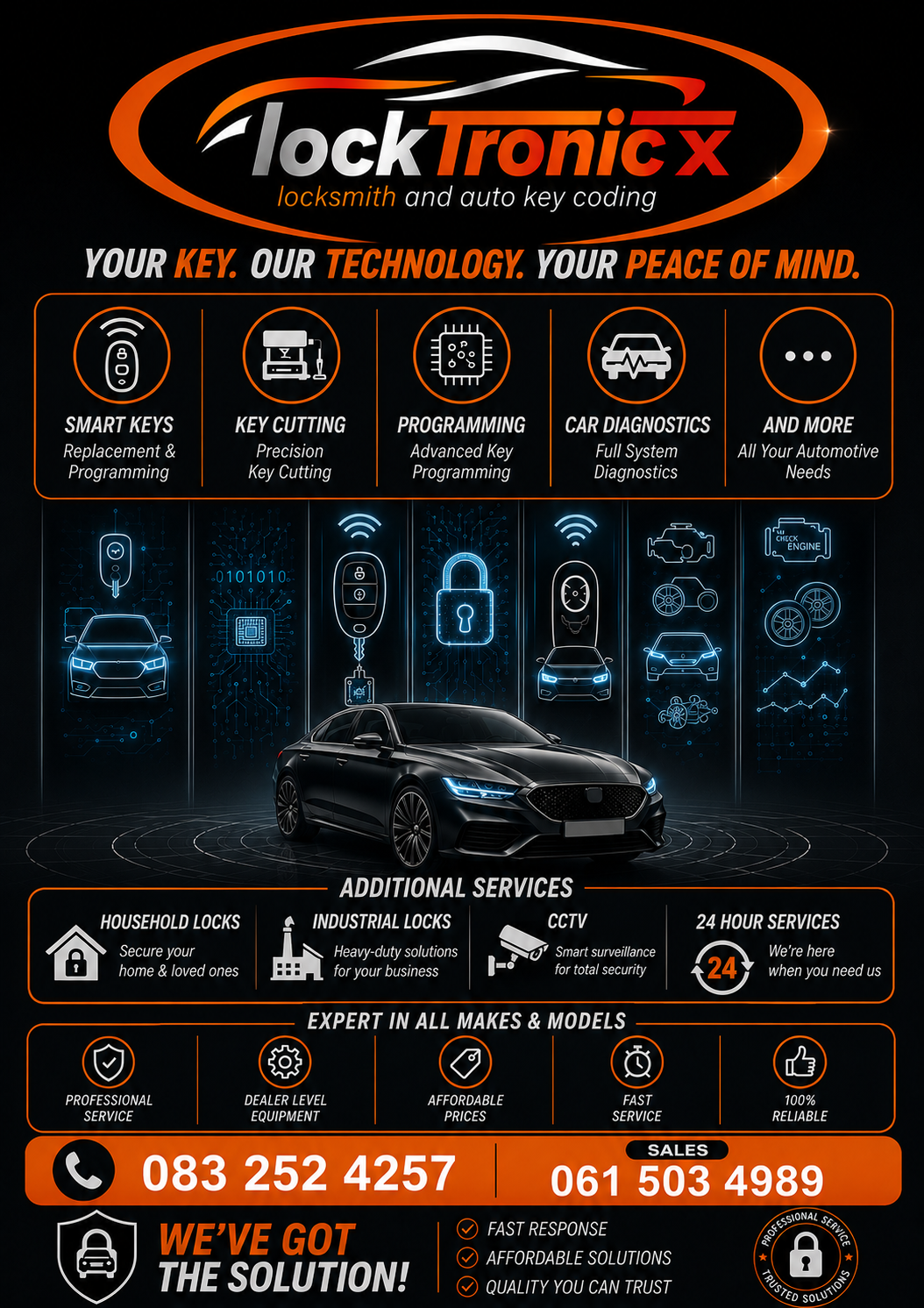 lockTronic X smart keys, key cutting, programming and car diagnostics services